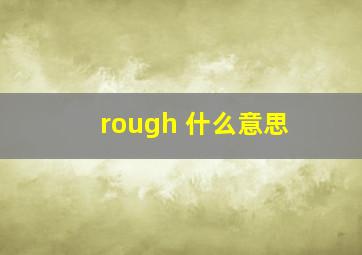 rough 什么意思